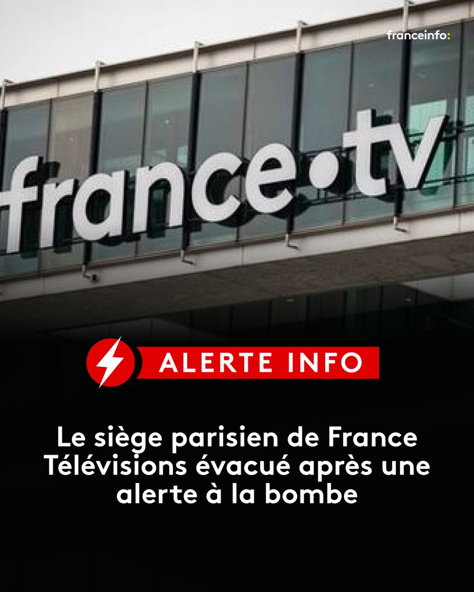 franceinfo's tweet image. 🔴⚡ALERTE INFO - Le siège parisien de France Télévisions évacué après une alerte à la bombe
➡️ l.franceinfo.fr/LmU