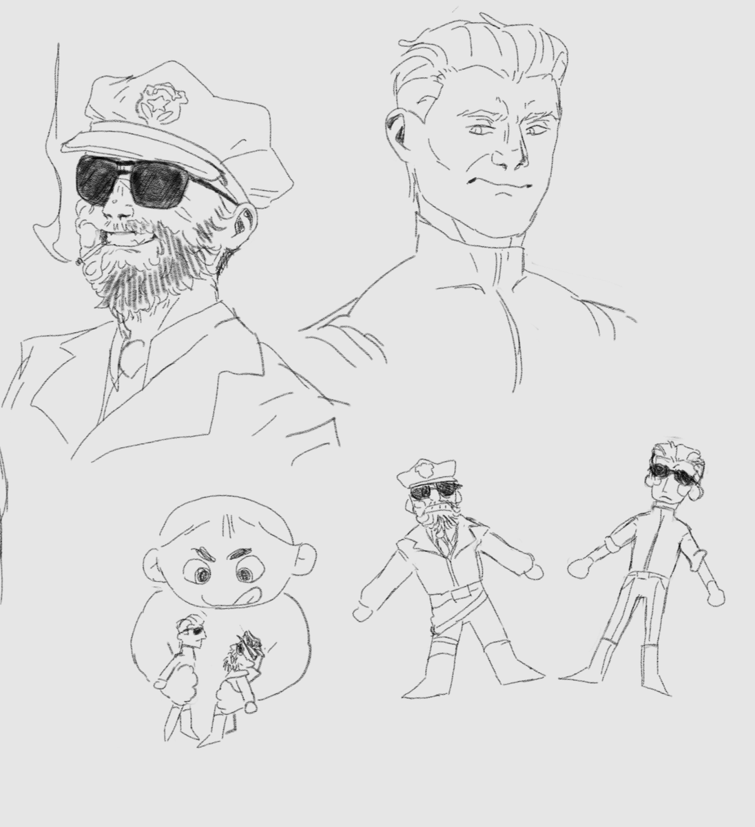 StaticLeaf's tweet image. Forcing my two old men to interact 
it upsets me how similar they actually are lmao

#AlbertWesker #LelandCoyle #ResidentEvil #outlasttrials