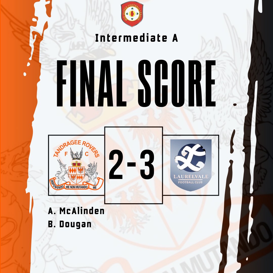 𝐅𝐢𝐫𝐬𝐭 𝐭𝐞𝐚𝐦 𝐫𝐞𝐬𝐮𝐥𝐭 🟠⚫️

A last minute winner from Laurelvale sees them leave Madden Park with all 3 points.