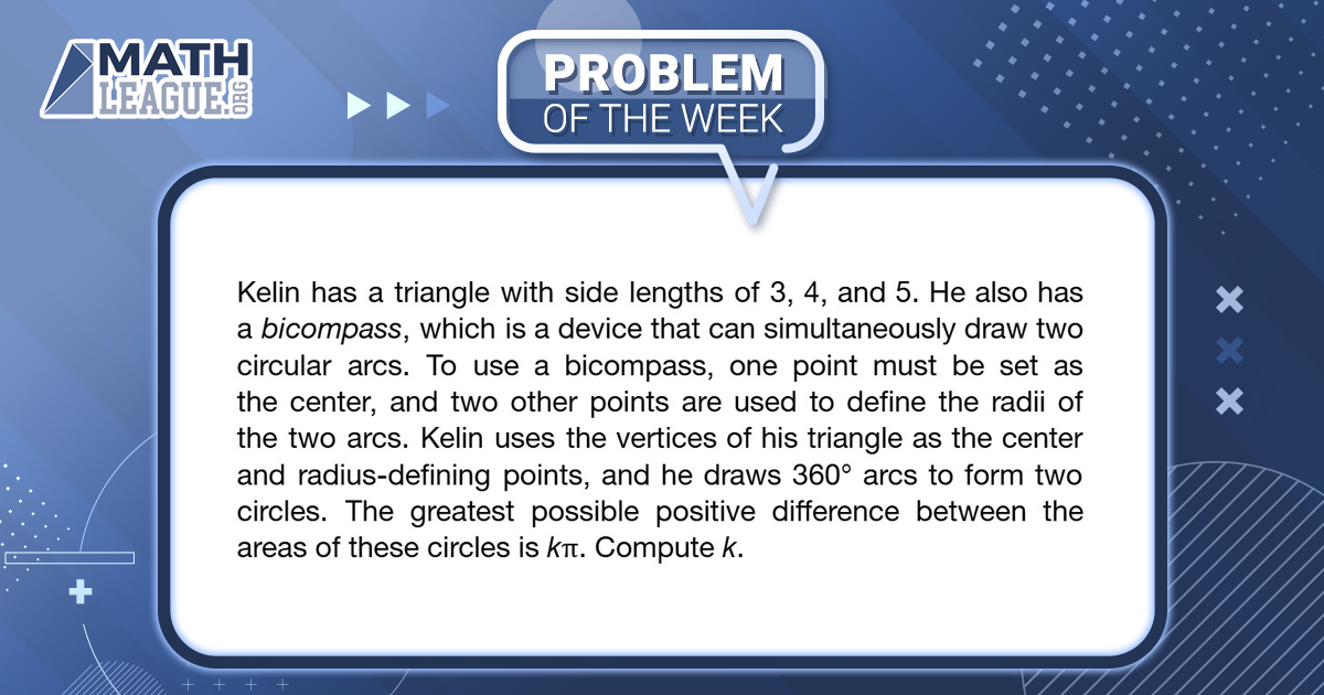 mathleague's tweet image. Here is our #highschool #mathproblemoftheweek for November 30. Please give the problem a try: submit your answer at bit.ly/mathleaguepotw, and you could win a #prize!

Check back in a few days to see a video explanation of this problem. #mathcompetition #math #mathleague
