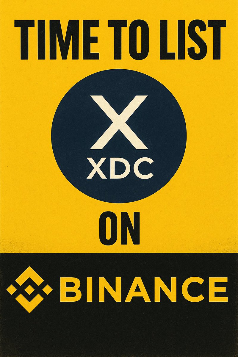 🚀 #Binance just unlocked $XDC.

The real-world settlement chain hits center stage:

• 150+ enterprise ties
• Regulated RWA rails
• Native USDC + CCTP
• Live tokenization in motion

XDC is officially prime-time. 💠🔥

Its time to list XDC on binance 

#XDC #Binance #XRP #ETH