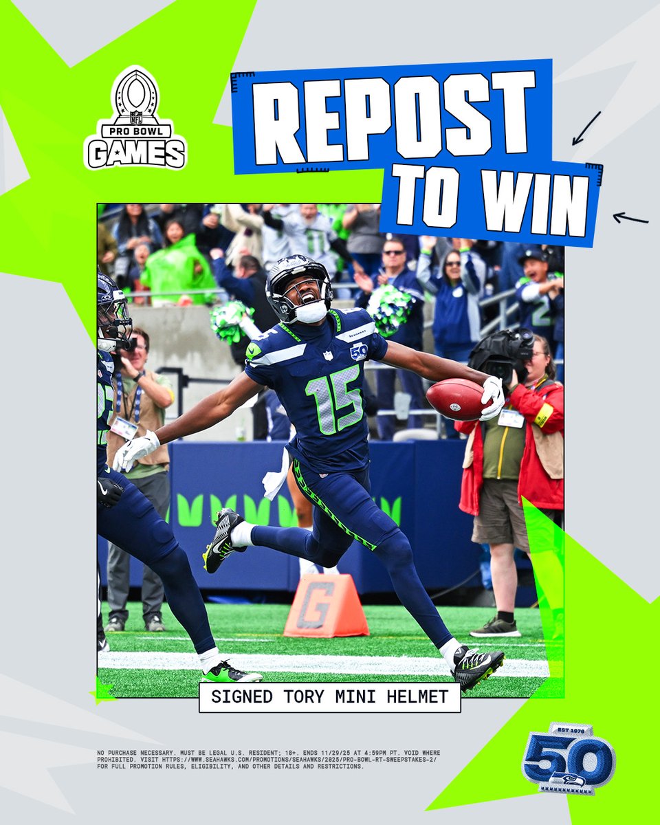 Seahawks's tweet image. HBD Tory! 🎉 Repost to win a signed @toryhorton11 mini helmet.

Sweepstakes | Full rules: shwks.com/4bs0pnhy
#ProBowlVote + @toryhorton11