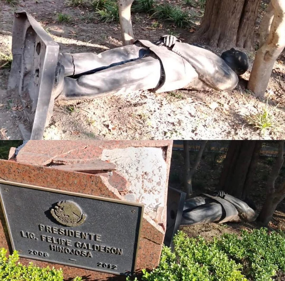 Morena_Durango_'s tweet image. Han pasado 127 días desde que cayó la estatua de Calderon y aún nadie la ha levantado. ¿Porque será? 🤔