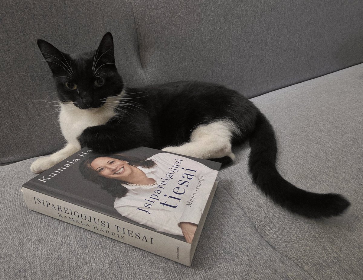 My kitten’s name is Laisvė (in Lithuanian Laisvė means ‘freedom’ in English), and she claims that <a href="/KamalaHarris/">Kamala Harris</a> would be the best future U.S. President. Greetings from Northern Europe, the Baltic states, Lithuania ❤️