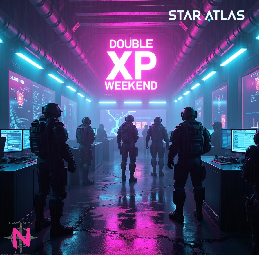 <a href="/staratlas/">Star Atlas</a> Double XP Weekend <a href="/NeonArmynow/">Neon Army</a> is joining in. Double XP, double Ink and double zXP on <a href="/ZinkSVM/">z.ink</a> Everyone wins!🥳<a href="/WeAreStarAtlas/">Star Atlas Community</a> 
Not in a guild yet? You are welcome! 
Join our Discord👉discord.gg/dgvBnVjK
x.com/MicroByteHQ/st…