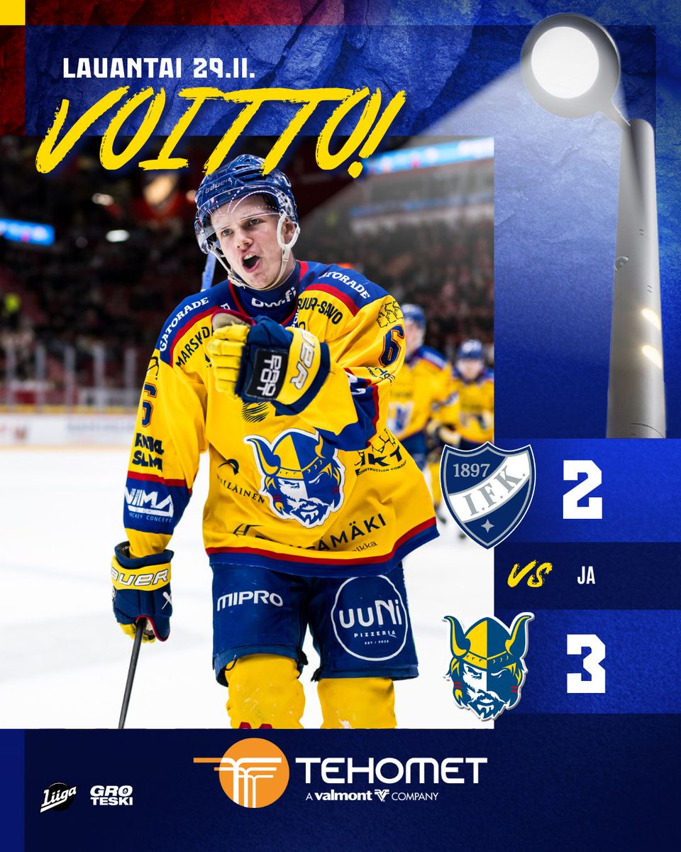 J ON JAUHAA 💪

Jukurit palaa voittojen tielle kaatamalla vieraskiertueen päätöspelissä HIFK:n maalein 3–2 jatkoajalla. Kaksi tärkeää pistettä mukaan! 

Jukurien maaleista vastasivat Oskari Remes, Connor Ford (1+1) ja voittomaalin nautiskellut Jesper Piitulainen

#Jukurit #Liiga