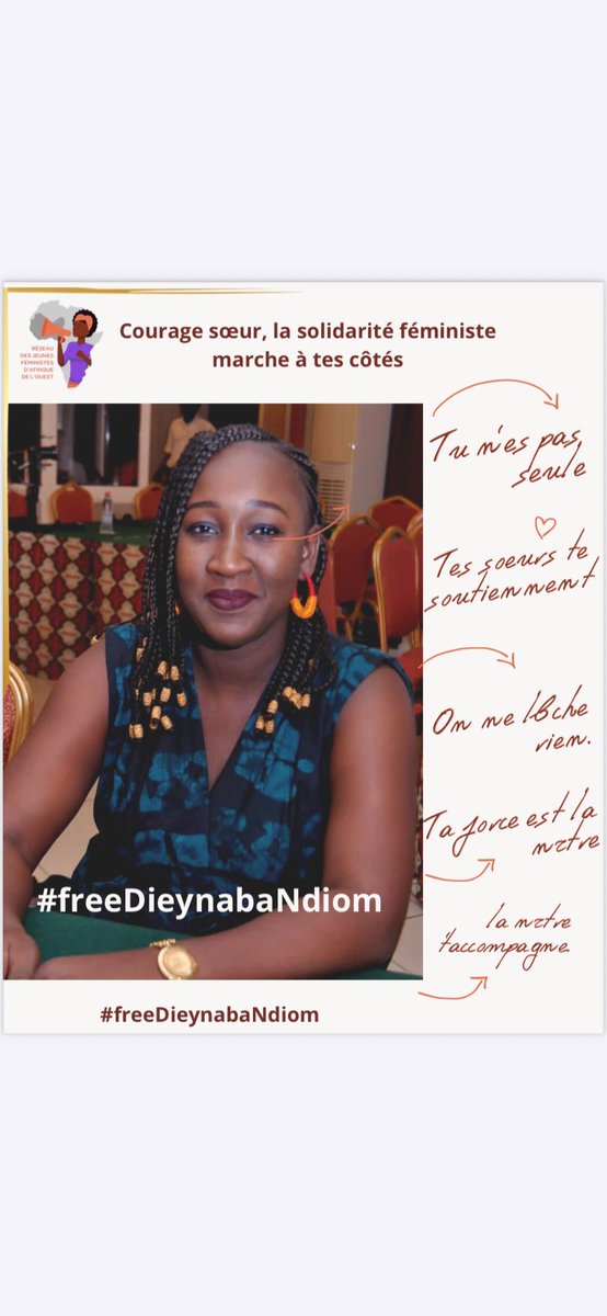 Notre sœur Dieynaba N’DIOM, sociologue et militante féministe de la Mauritanie a été arrêtée hier 28 décembre 2025 pour avoir participé à une marche dénonçant la pendaison de 28 noirs en 1990.

Libérez notre sœur!
#FreeDieynabaNdiom <a href="/touly20/">Dieynaba N'diom</a> 
#freeDieynaba #droitshumains