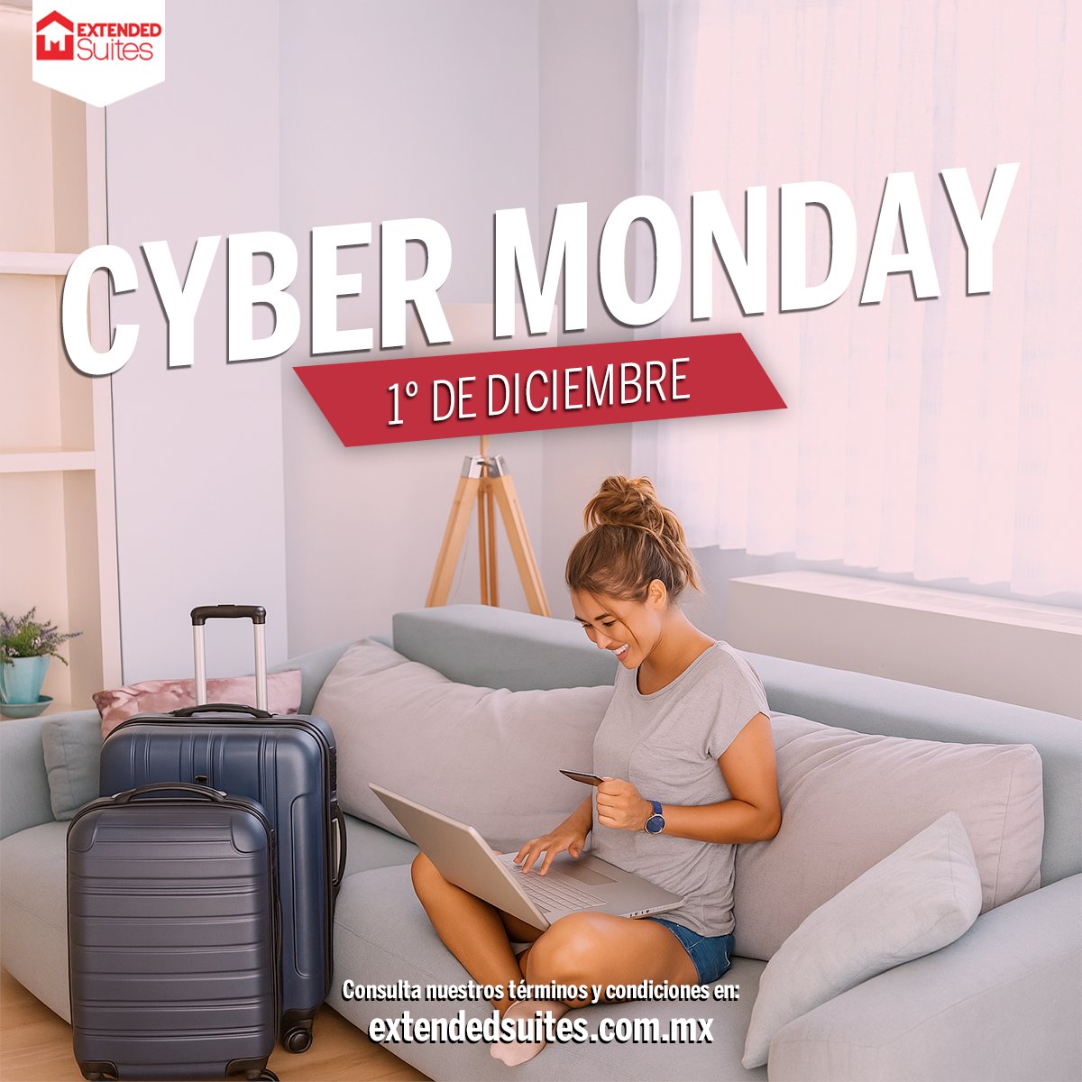 ExtendedSuites's tweet photo. Tu próxima suite está a un clic de distancia.
Conéctate este Cyber Monday y reserva online tus estancias largas con Extended Suites. https://t.co/nDT5WEHDDG
