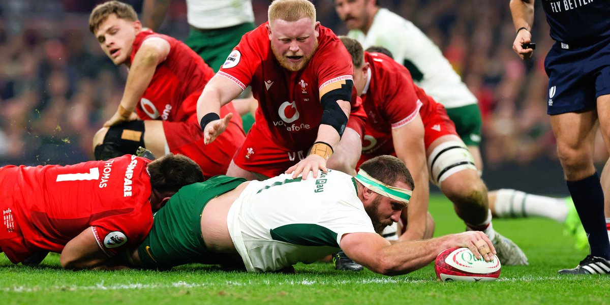 Springboks's tweet image. Match report: Eleven tries without reply as the #Springboks finish the season with a massive victory over Wales - more here: tinyurl.com/yc4vwa2f 💪
#ForeverGreenForeverGold #WALvRSA