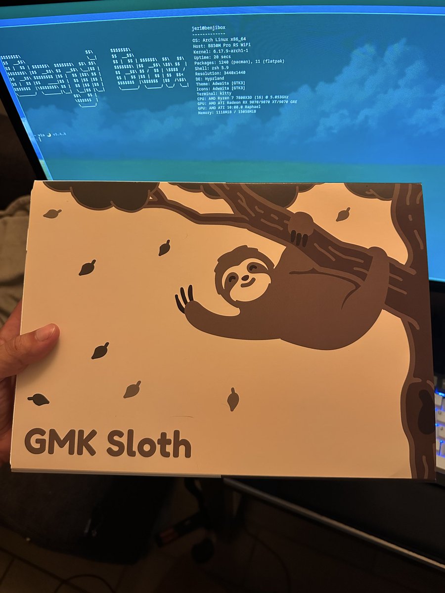 Pybeancoder's tweet photo. GMK SLOTH 🦥 

5 years later, finally https://t.co/IGbag1tOZ4