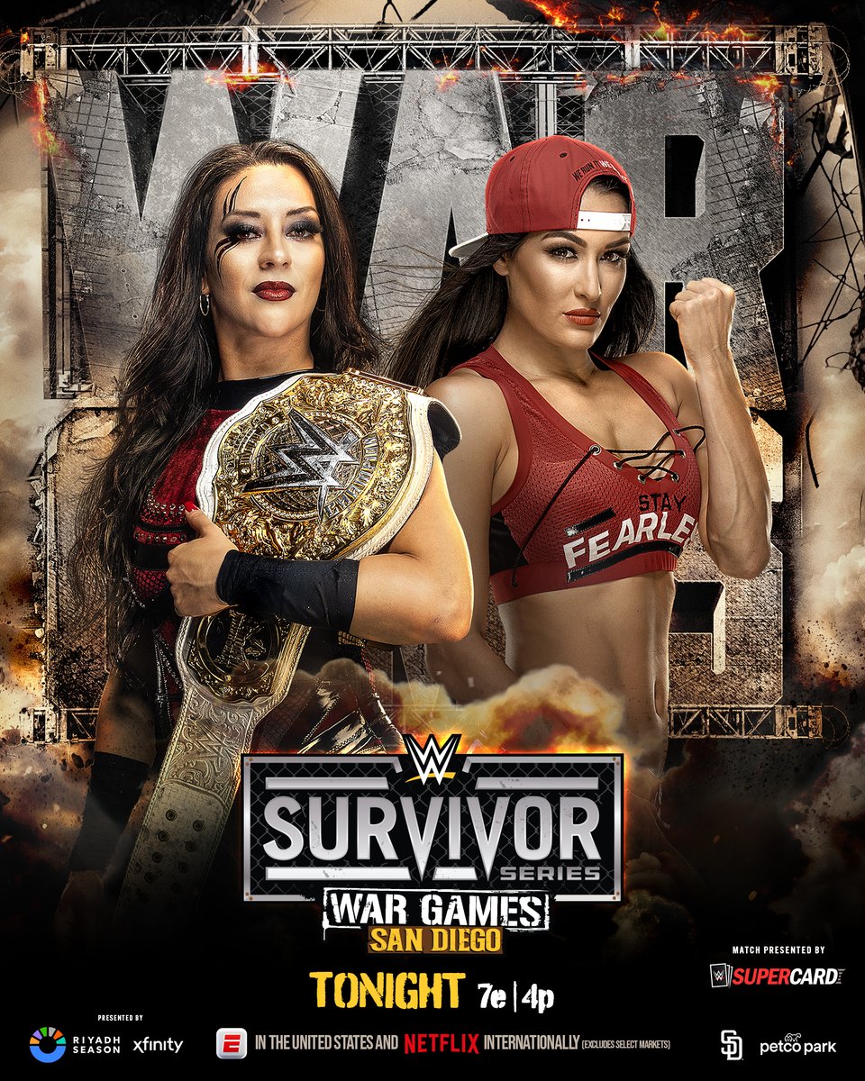 From FRIENDS to FOES... 👀

<a href="/Steph_Vaquer/">Stephanie Vaquer</a> defends her Women's World Title against her former friend Nikki Bella TONIGHT! 

Watch #SurvivorSeries at 7e/4p LIVE on the @ESPN app: es.pn/watchwwe