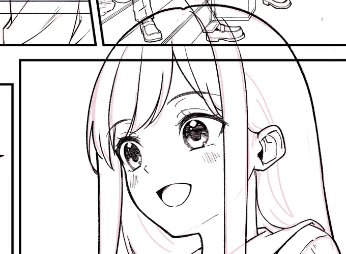 線画でいい感じのかわよフェイス! 
