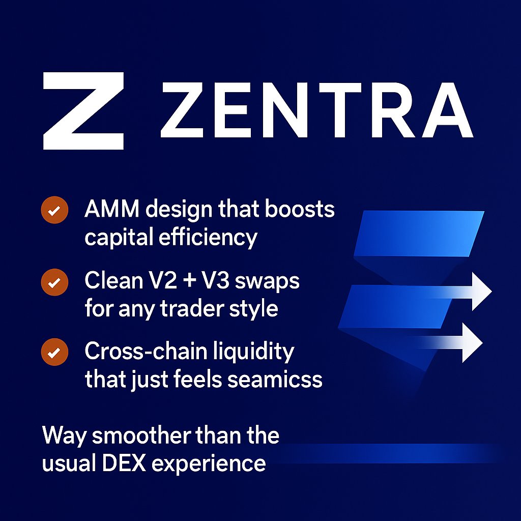 moh239643's tweet image. The coolest part of Zentra?
AMM design that boosts capital efficiency, clean V2 + V3 swaps for any trader style, and cross-chain liquidity that just feels seamless.
Way smoother than the usual DEX experience.
@Pharos_Network @zentrafi
#PharosPathfinders #Week3 #PharosStoryteller