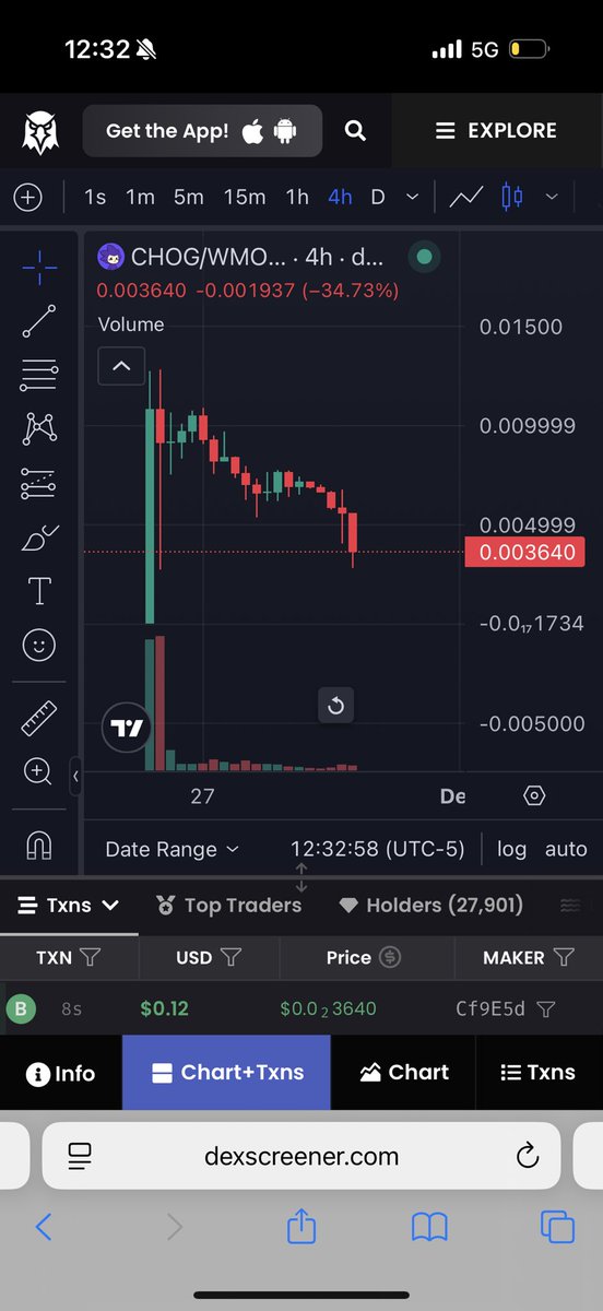 unfortunately was clear as day where this was going 

down another 50% today 

any $chog bulls ?