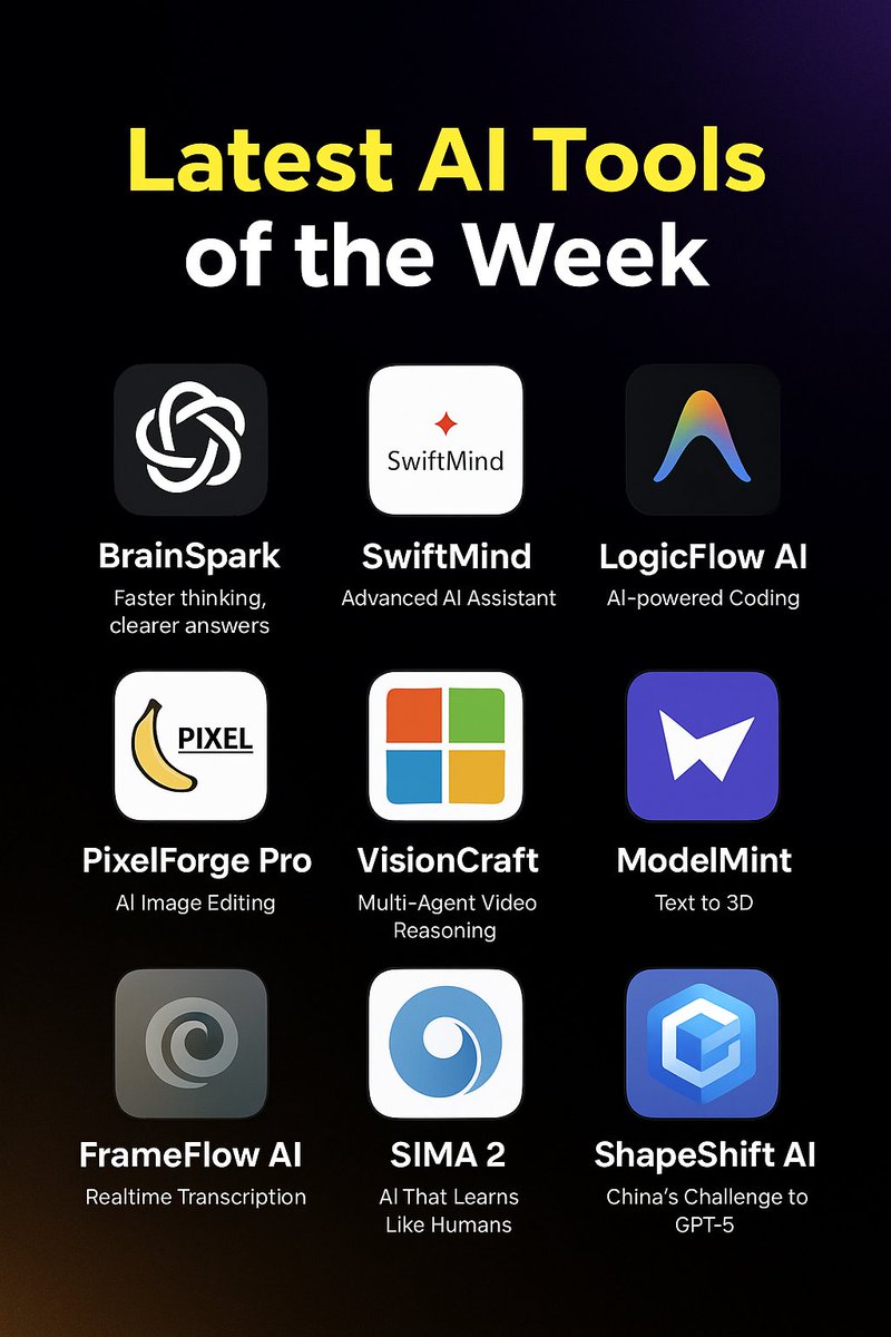 mostofakamal00's tweet image. ✨The AI Tools Billion-Dollar Creators Use✅
 Here&apos;s👇

BrainSpark
SwiftMind
LogicFlow AI PixelForge Pro VisionCraft
ModelMint AI
SIMA 2
ShapeShift AI
 
💰These tools print money. 
⭐These tools build followers.
⚡These tools change the game.

Need&apos;s.👇
Reply&quot;AI&quot;i&apos;ll send your DM