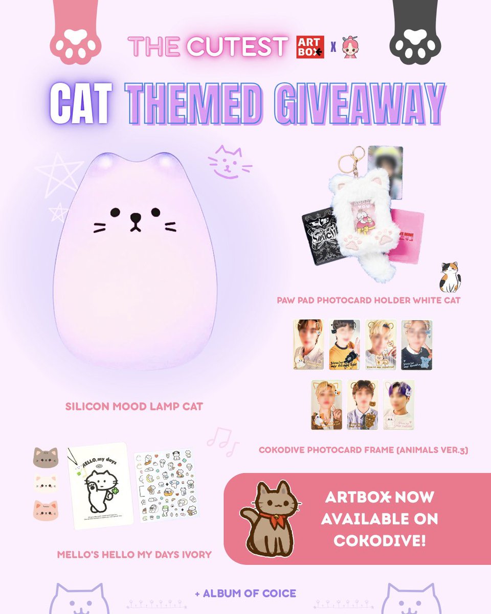 cokodive's tweet image. 🐈 THE CUTEST CAT GIVEAWAY 🐈 

• follow @cokodive 
• rt &amp;amp; like
• tag friends &amp;amp; comment your favorite ARTBOX product on our site! 😍

- Ends December 13th