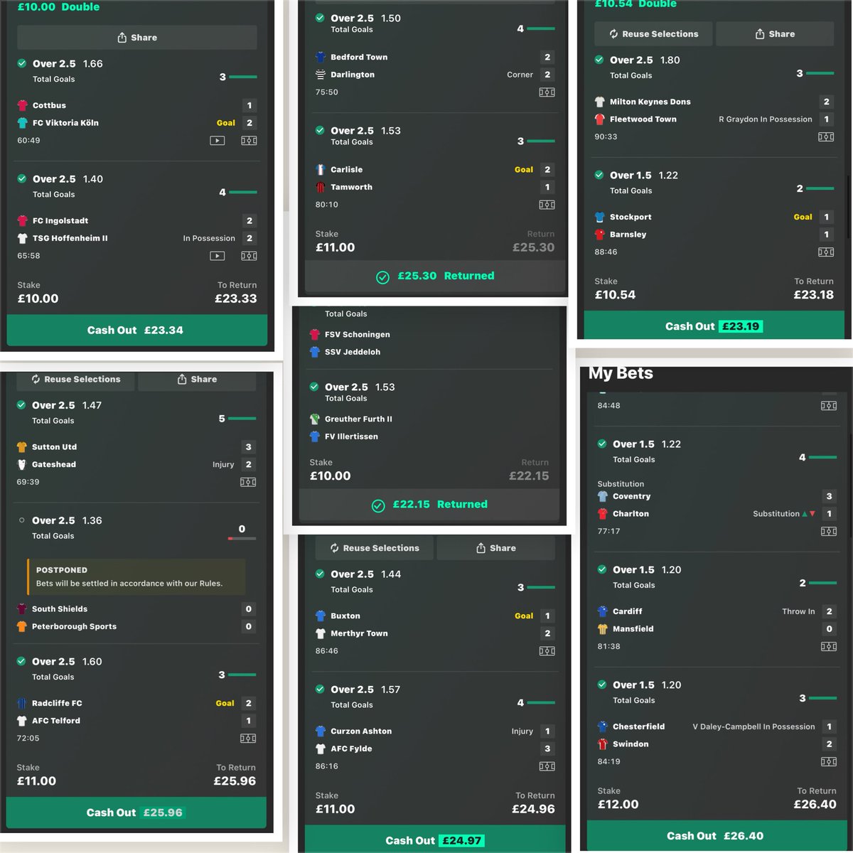 7 bets placed - 7 bets win

3 posted on x ✅✅✅
All 7 in VIP win🤑🤑🤑

⬇️⬇️⬇️⬇️⬇️⬇️⬇️⬇️⬇️⬇️⬇️

If you want to join my vip telegram it’s £12 a month 🤷‍♂️

Link to join here hopmembers.com/plentyofgoals

If I can get 30 retweets and 50 likes on this post I will add someone free 👊🏻