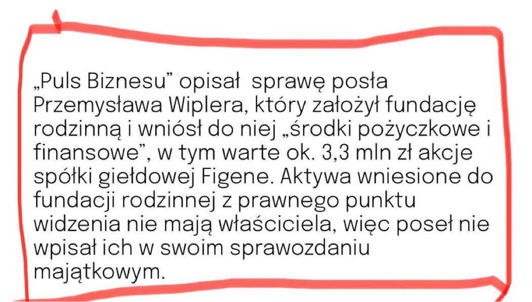 To jest dokładnie to o czym pisałem - teraz politycy mogą oficjalnie niemal nic nie mieć, bo wszystko będzie poupychane w ich fundacji rodzinnej. 

Inaczej to jeszcze motłoch będzie zawistny, a tego nie chcemy.