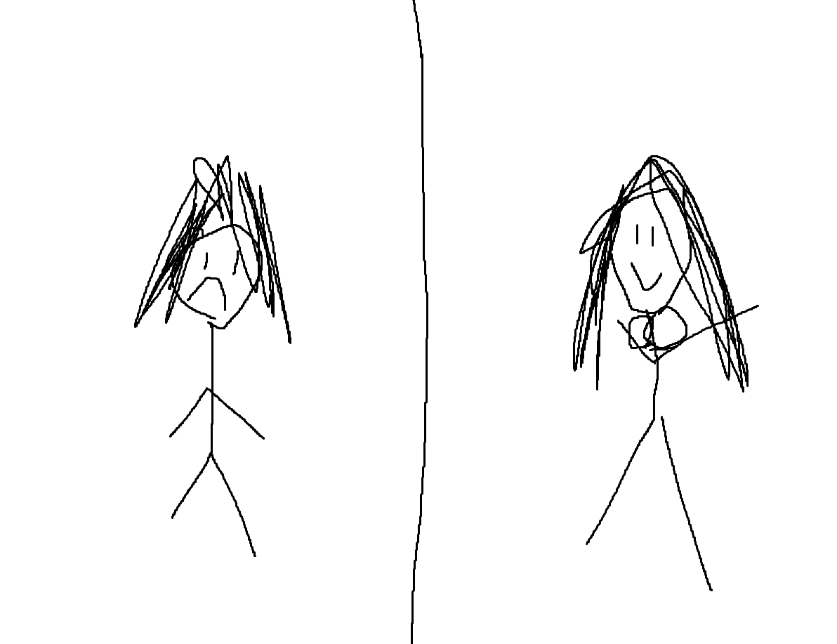 Gamechamp3k's tweet image. By the way I forgot to mention but yesterday was my 1 year HRT anniversary. To celebrate here is an artist&apos;s rendition of the before and after