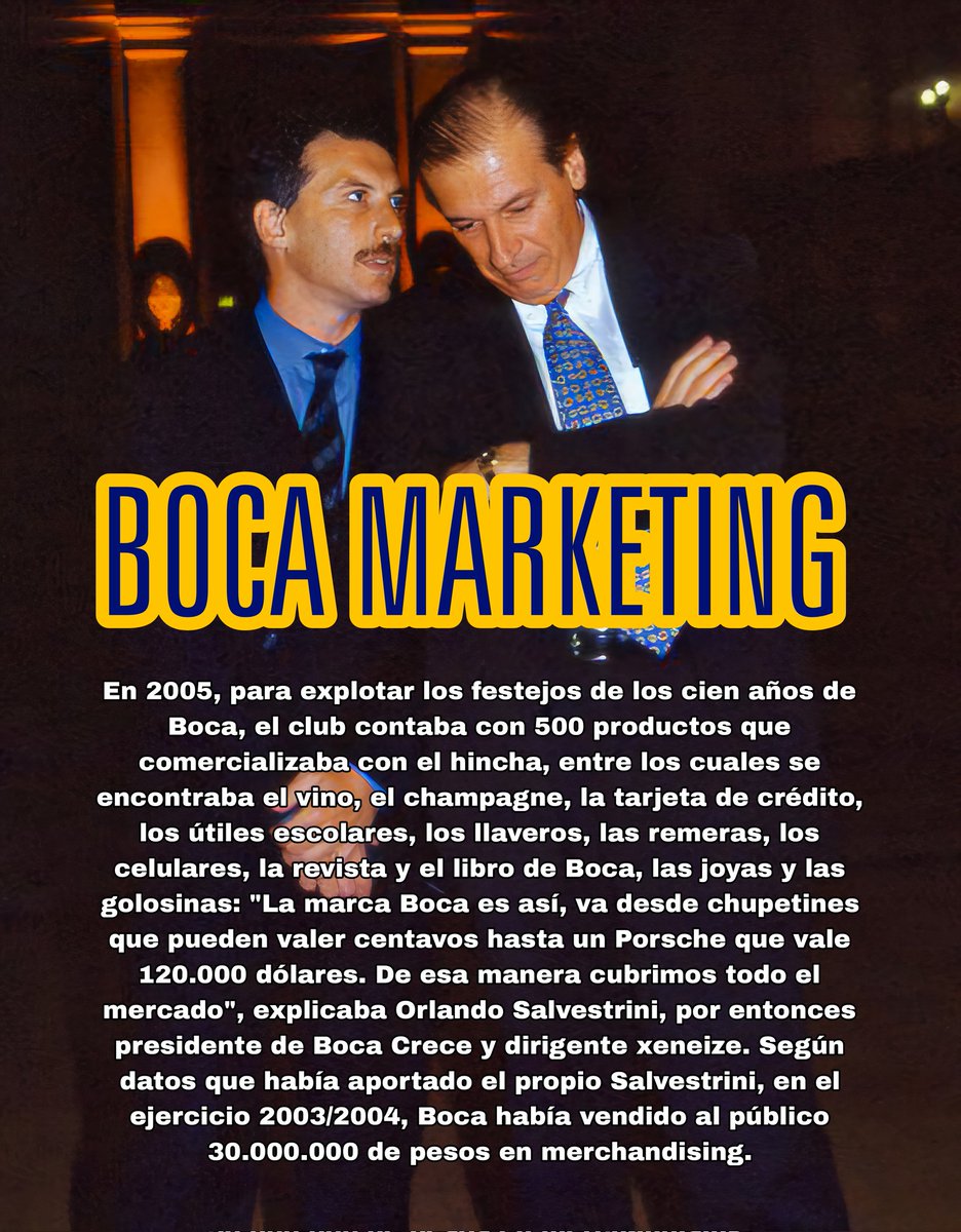 mauridiosmacri's tweet image. Marketing no es invitar a un palco de La Bombonera a Trueno, a Dua Lipa o a La Rosalia.

MARKETING ES ÉSTO QUE CUENTA SALVESTRINI EN ÉSTA NOTA.

MARKETING ES GANAR MAS DE 30 MILLONES VENDIENDO MERCHANDISING DEL CLUB.

Si no saben, aprendan.
Si no entienden, lean.