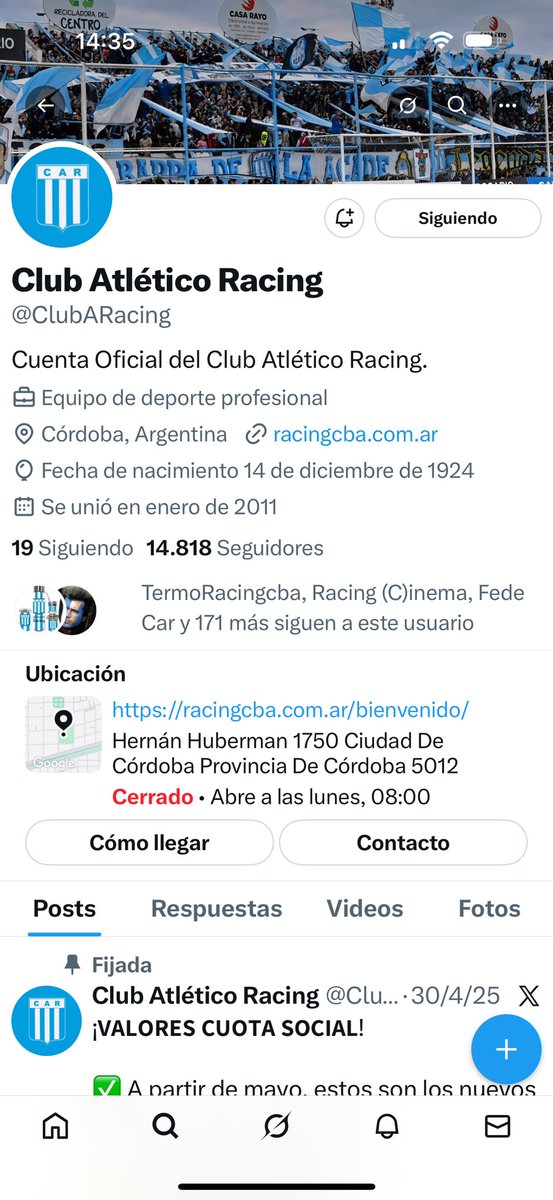 Estamos de vuelta y con la pija más grande que antes , AGUNTE EL RACING DE NUEVA ITALIA 💪🩵🤍