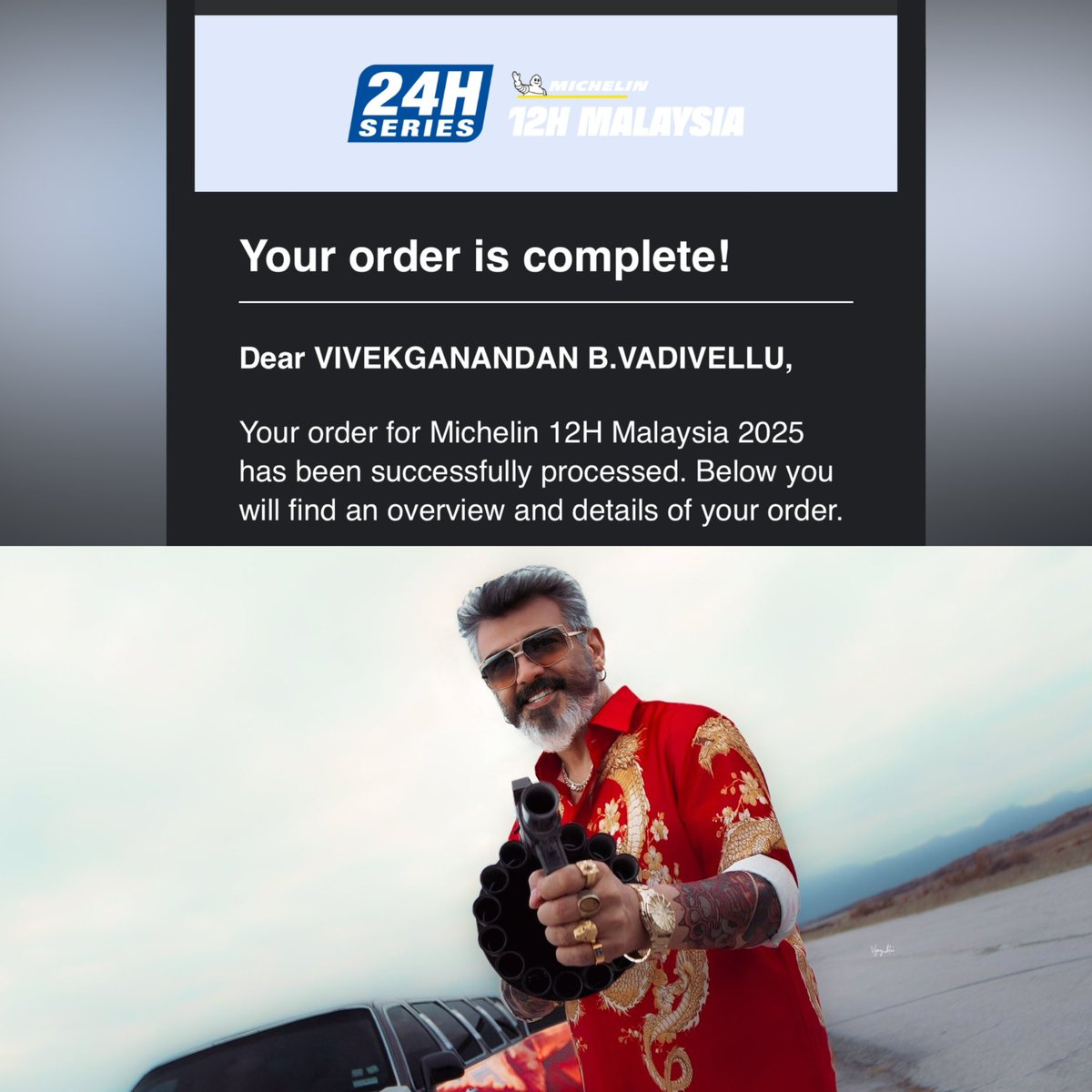 vivek_shady's tweet image. Finally going to meet my Manithe Kadavul in malaysia 😭🔥

@Akracingoffl @24HSERIES 

#AjithKumarRacing #AjithKumar