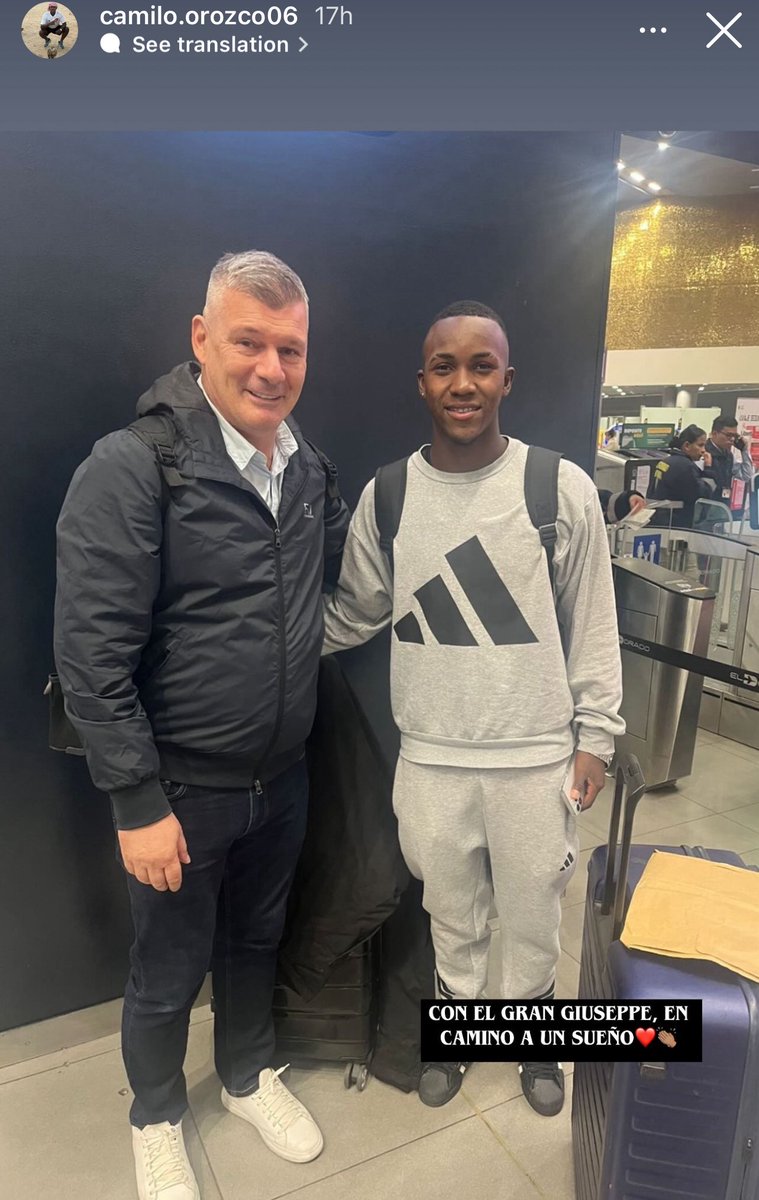 mufcMPB's tweet image. 🚨🚨📸 Cristian Orozco via IG:

“With the great Giuseppe, on the way to a dream ❤️👏🏽” #MUFC 👀