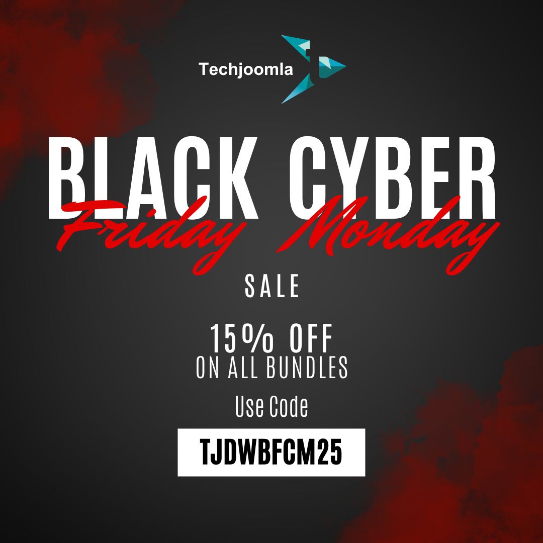 techjoomla's tweet image. Our #BlackFriday and #CyberMonday #Sale for 2025 is here: Get 15% off on all bundles buff.ly/enS3QOz