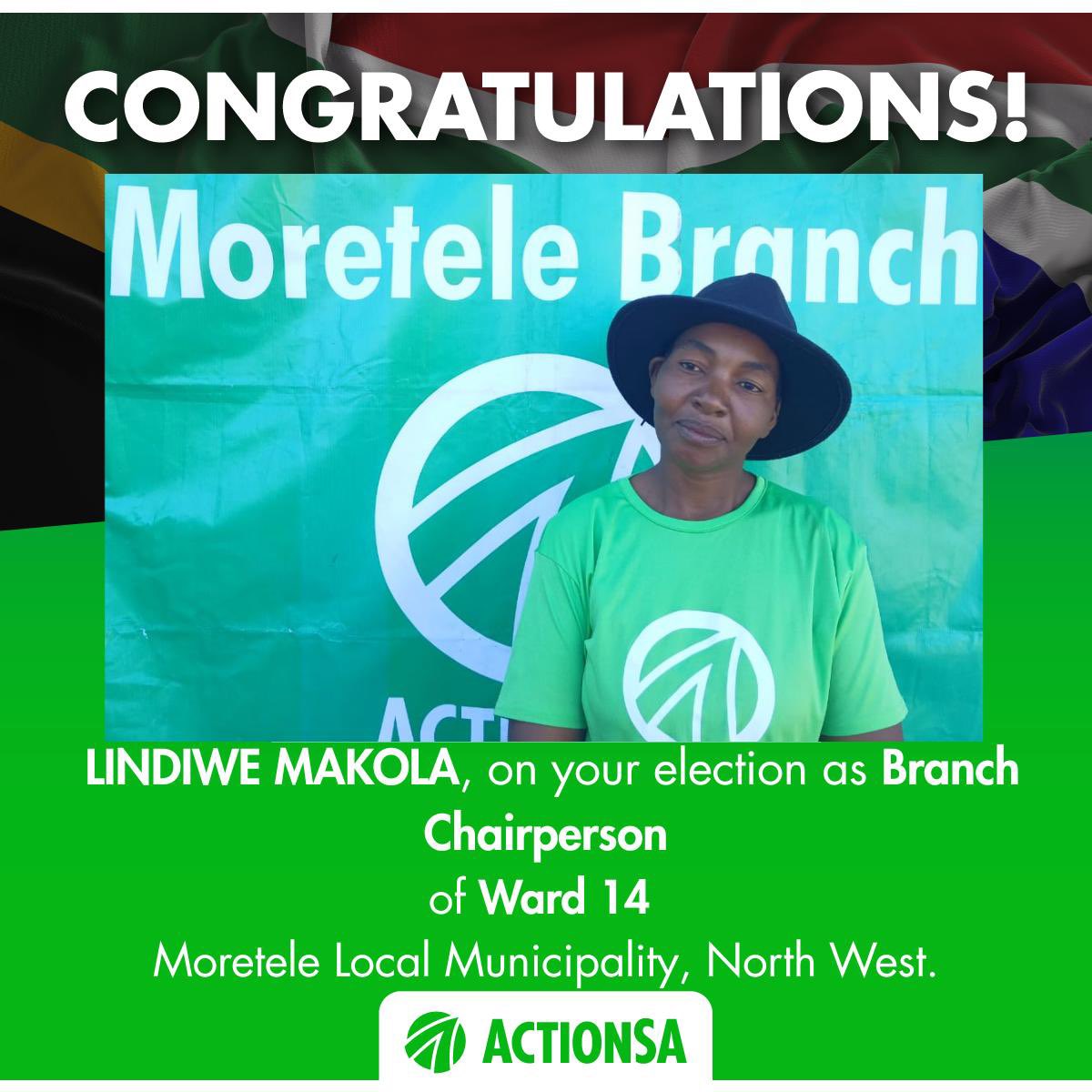 🎉 Congratulations to Lindiwe Radebe on her election as Branch Chairperson for Ward 16 and to Lindiwe Makola for being elected as Branch Chairperson for Ward 14 Moretele LM in Bojanala East! Your leadership &amp; dedication will inspire positive change.🌟 #Leadership #Community