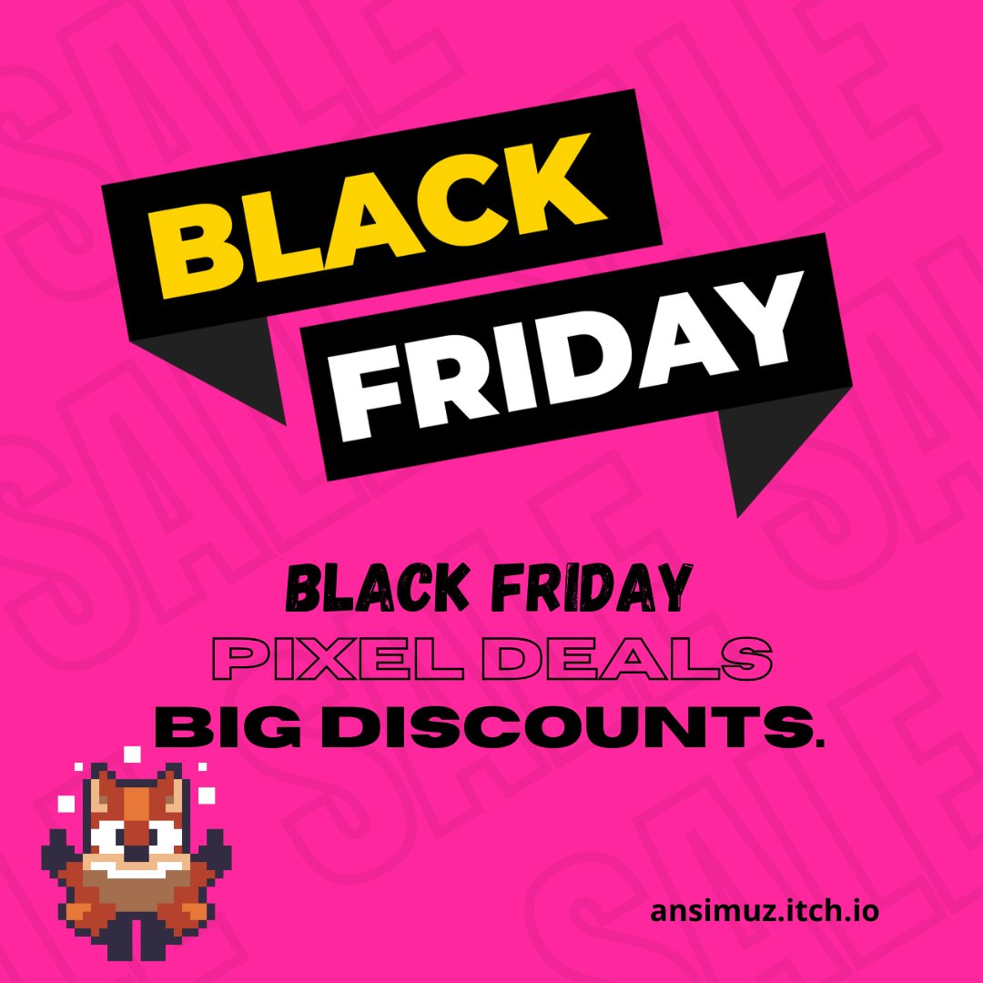 ⚔️ Black Friday Pixel Deals ⚔️
Epic discounts on #pixelart game assets for your gamedev. This weekend only! itch.io/s/167844/black…