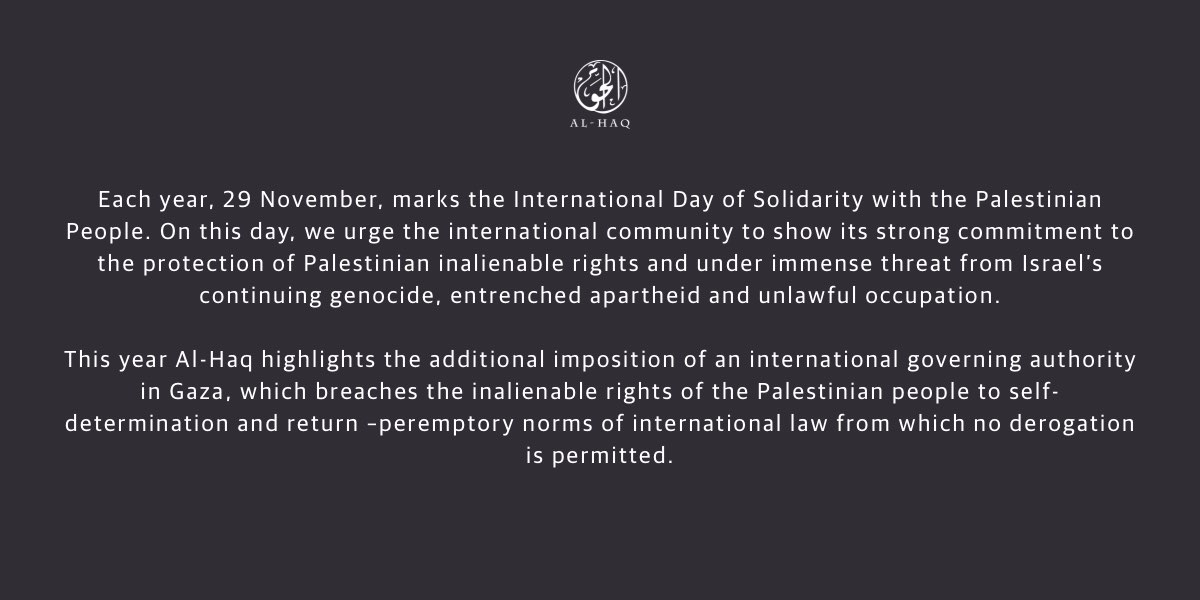 On the International Solidarity Day with the Palestinian people, we remind our friends and the global community that solidarity requires courage and a principled approach to rights, not empty words. Only action and accountability for Israeli crimes. #FreePalestine