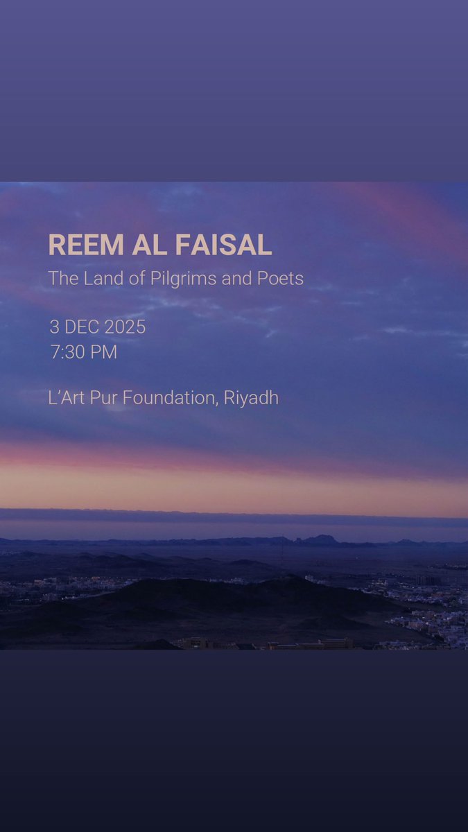 دعوة

تفتح صاحبة السمو الملكي الأميرة ريم محمد الفيصل أبواب رؤيتها الفنية لدعوتكم إلى أمسيةٍ تتجلّى فيها الروح قبل الصورة،
في معرضها
«أرض الحجيج والشعراء»،
حيث تمتدّ ظلال الأماكن المقدّسة على صفحات الضوء،
وتتعانق خطى الزائرين مع نبرة القصيدة،
فتولد حكايات لا تُقال… بل تُرى.