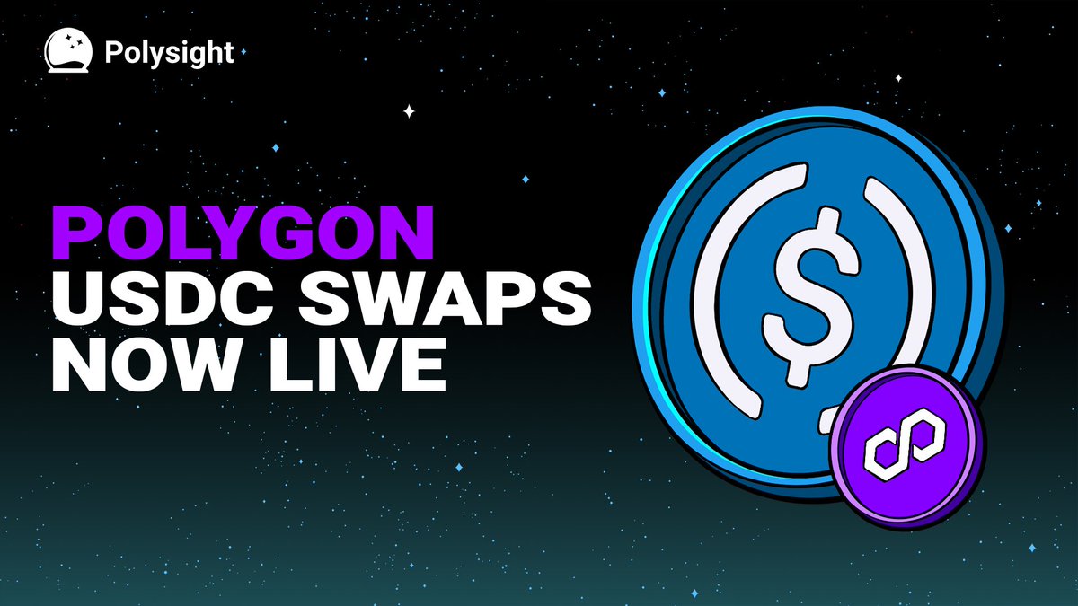 You asked, we listened!

💰 Deposit USDC on Polygon
🔁 Swap in-app to USDC.e
🔮 Start predicting on Polysight

More updates 🔜