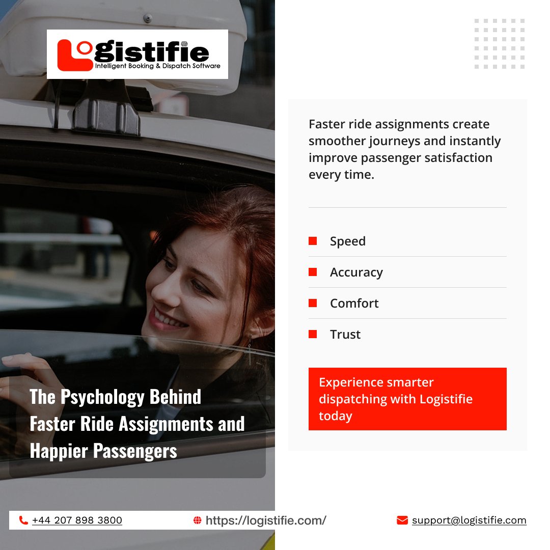 logistifie's tweet image. Faster ride assignments. Happier passengers. 

Smarter workflow powered by Logistifie.

Book your free demo today: logistifie.com/demo-request/ 

#Logistifie #DispatchSoftware #HappyPassengers #SmartFleetManagement #EfficientRides
