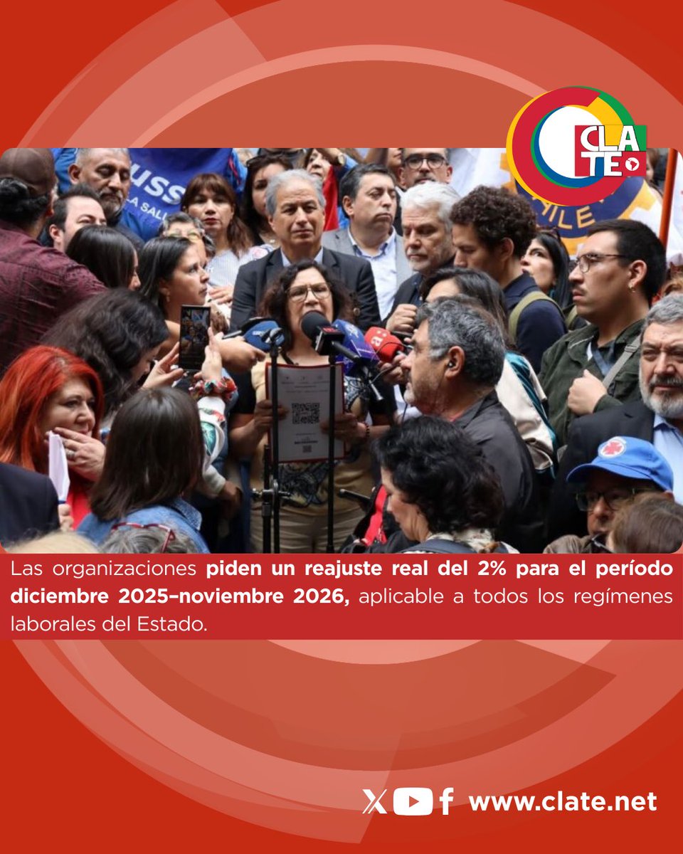 EstatalesCLATE's tweet photo. CHILE || 🇨🇱
#petitorio #salarios #reajuste #educacion #trabajadores #sindicalismo #negociacion
🌐 Lee la nota completa…
https://t.co/lmiFYwr1Ky https://t.co/kVqPwvFHOO