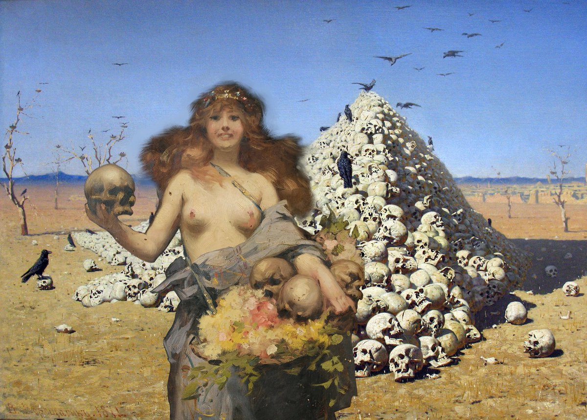 Victor Émile Prouvé  - The Flower Vendor
Vasily Vereshchagin - Apotheosis of war