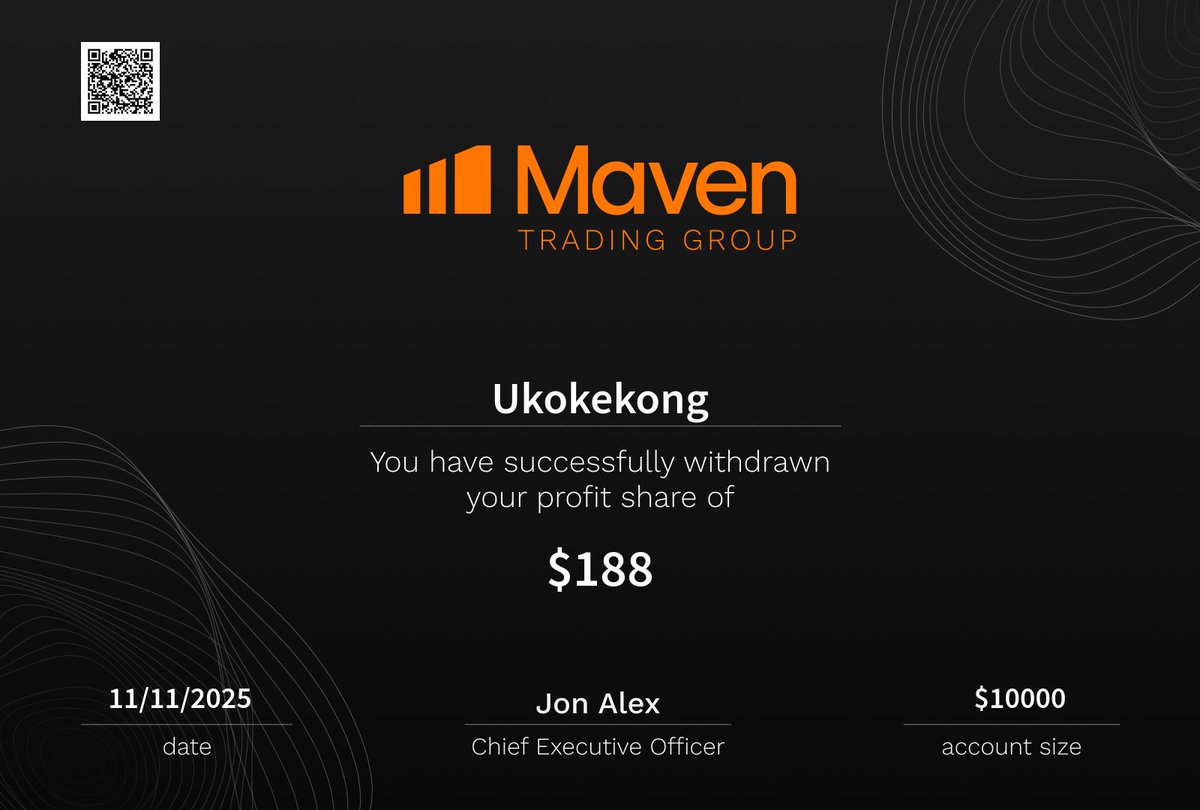 Uko_Forex's tweet image. CELEBRATING PROP FIRM WITHDRAWALS

@Maventrading Prop Firm has delivered amazingly to its community, fast withdrawals, reliable payouts, and truly recommendable.
The forex industry is changing lives, so lock in and stay consistent
#SmartWork

~UJ.