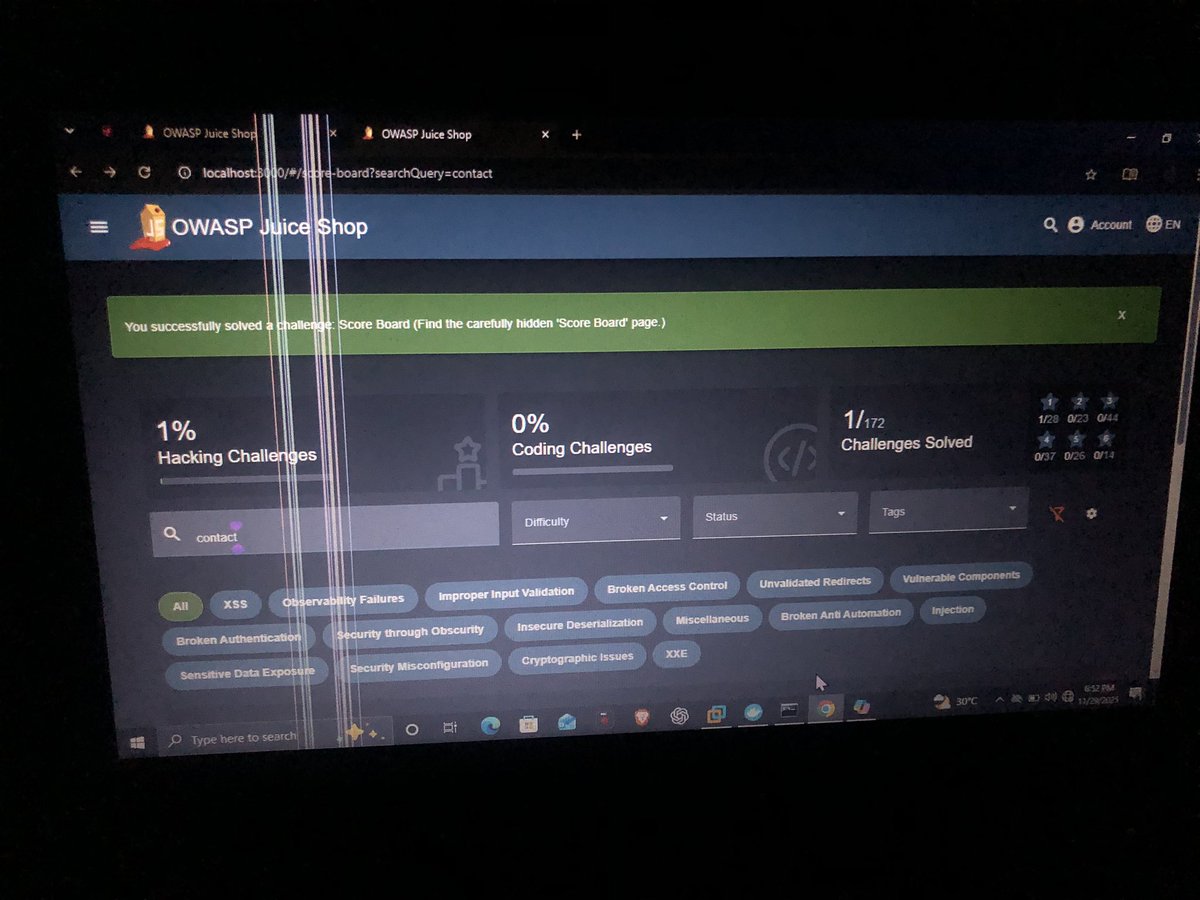 nnaemeka_t14112's tweet image. Building my cybersecurity web security lab with OWASP juice shop
#CyberSecurity #websecuritysolutions #chinonsonelson #OWASP #infoSec #EthicalHacking