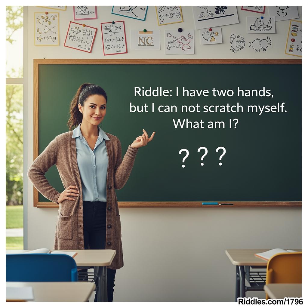 best_riddles's tweet image. Riddle: I have two hands, but I can not scratch myself. What am I?

#riddleoftheday
#riddlesforkids
#riddles