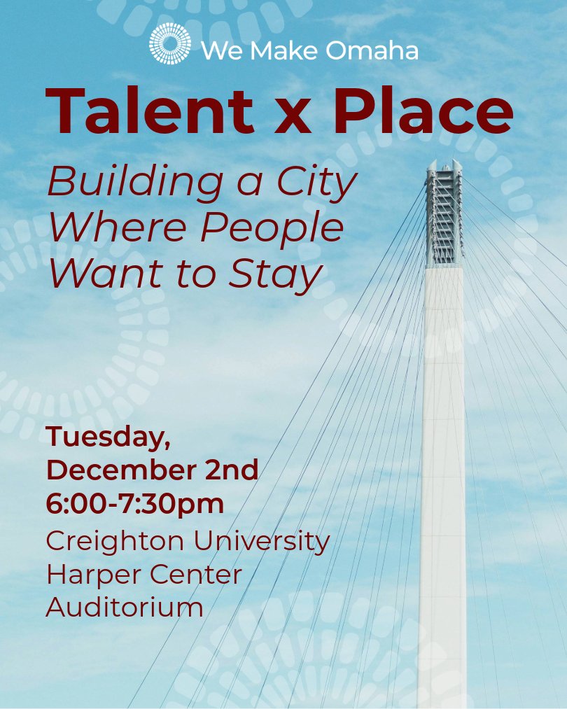 APA_Nebraska's tweet photo. Attend We Make Omaha's event to explore why people leave, what keeps them rooted, and how coordinated action can help build a more magnetic future in Omaha. Head here for more info: https://t.co/RYGELWH7gc

📍 Creighton University Harper Center
📆 Tuesday, 12/2, from 6-7:30 pm https://t.co/tdxoY1Y3jz