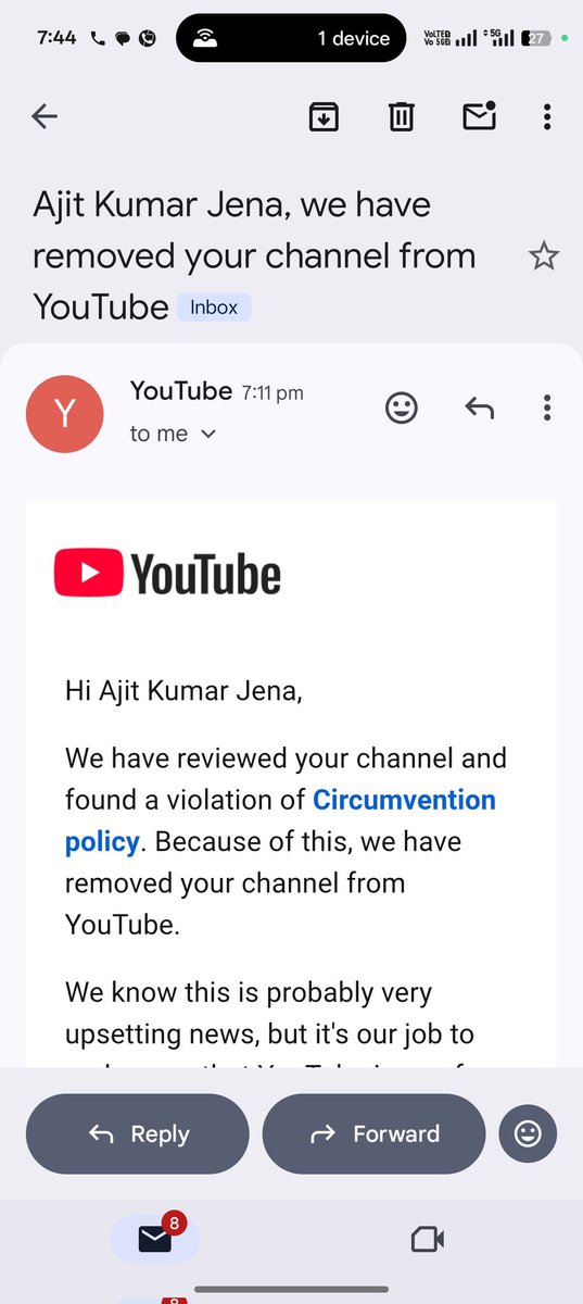 _ajitkumarjena's tweet photo. I’m just 20 years old… and for the last two months my life has felt like it’s been collapsing slowly, day by day...

I’m not a big @YouTube creator. I’m not backed by any agency or company. I’m just a 20 years old boy who lived alone in a small rented room, earning and managing everything by giving tuitions, woke up every morning with one dream.. to create educational documentaries that actually help students learn.

I spent 14,15 hours every day researching, scripting, editing, designing, recording… all alone. Every rupee I earned, whether from  tuition fee or savings, I invested into learning new skills and producing premium-quality content. No shortcuts. No copy-paste. Just pure hard work, honesty, and a dream to make my state proud by creating something meaningful.

My channel wasn’t just a channel… it was my identity, my purpose, my connection with thousands of students who trusted me and waited for my documentaries. I spent nearly two months preparing a high-quality educational film that I was supposed to upload on October 2. Everything was ready the research, the visuals, the narration, the editing. I had never been so proud of my work.

But on the night of October 1, just hours before uploading, my entire channel was deleted.

Everything I had built with years of effort… gone in one moment.

That night changed my life. And for the last 2 months, I’ve been living in constant mental pain. Waking up every day with the same question: “Why didn’t they hear me? Why didn’t they check my content even once?” I kept appealing, begging for a human review, explaining that my past mistakes on old channels should not destroy a completely fresh channel where I worked honestly and tirelessly.

But I got no real answer. Just automated replies. Just silence.

At 20, dealing with this alone has been extremely tough. Already carrying family tension & many more..  Some days I don’t even feel like myself. It’s hard to see everything you built with your own hands disappear, especially when you know how much of your life you put into it. But still… I hold hope. The hope that someone will finally listen. That my channel my work, my identity will be given a fair chance.

Please… look at my case once with human eyes.
Please give me one chance to continue teaching the thousands of students who believed in me.
I’ve put my heart into this platform.

I still have hope that @TeamYouTube will listen. 🙏🏻💔

#justiceforajitkumarjena
#DAY60
#YouTubeAlWrongedCreators