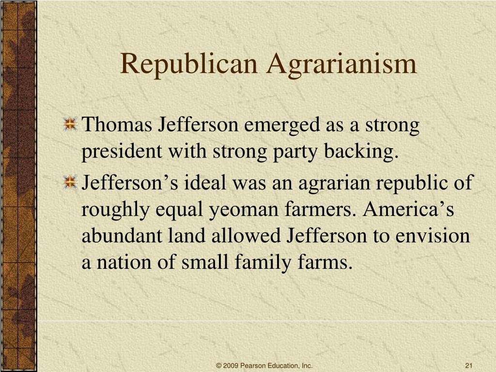 Please refer me to the best book that details Jefferson's vision for an agrarian, localist republic. Thank you.