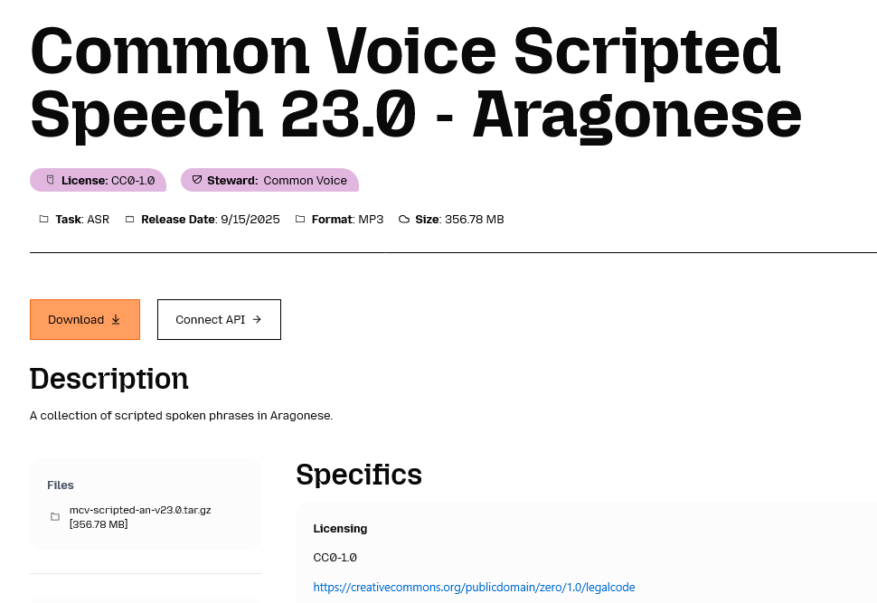 cv_aragones's tweet photo. En setiembre se va publicar la primer versión d'o conchunto de datos de Common Voice en aragonés https://t.co/lYPjDc3aj6
Cada tres meses se i publicará una nueva versión, con as nuevas voces gravadas. Sigue colaborando-ie! https://t.co/ittf1MMtCj