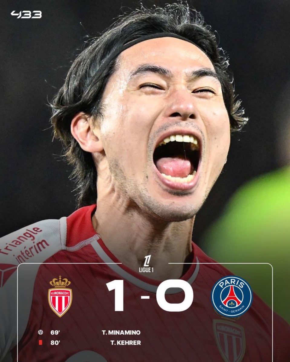 japanftbinfo's tweet image. 南野拓実がモナコ相手に決勝ゴール🔥🔥

首位PSGから会心の勝利🎇