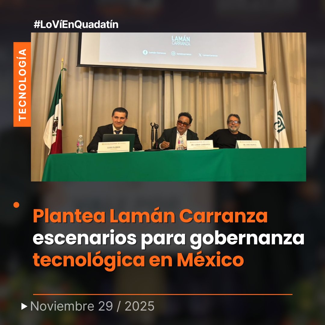 Quadratin_Hgo's tweet image. 🔴👉En el marco de la Cumbre México 2060 celebrada en el CIDE, Lamán Carranza Ramírez, director de Obsidiana, destacó la urgencia de que México construya capacidades tecnológicas propias y defina una estrategia nacional
acortar.link/B72DNP
#LoVíEnQuadratín #CienciayTecnologia