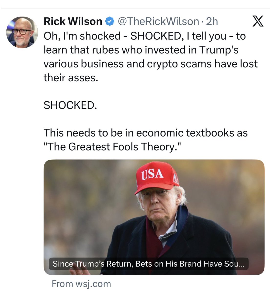 MAGAts bought ‘Trump Bucks’ and were astonished when banks told them that they weren’t legal tender and were worth nothing.

They bought ‘Trump Mobile’ cell phones but never received them.

No people in history have ever been as stupid— even plant life is far more intelligent.