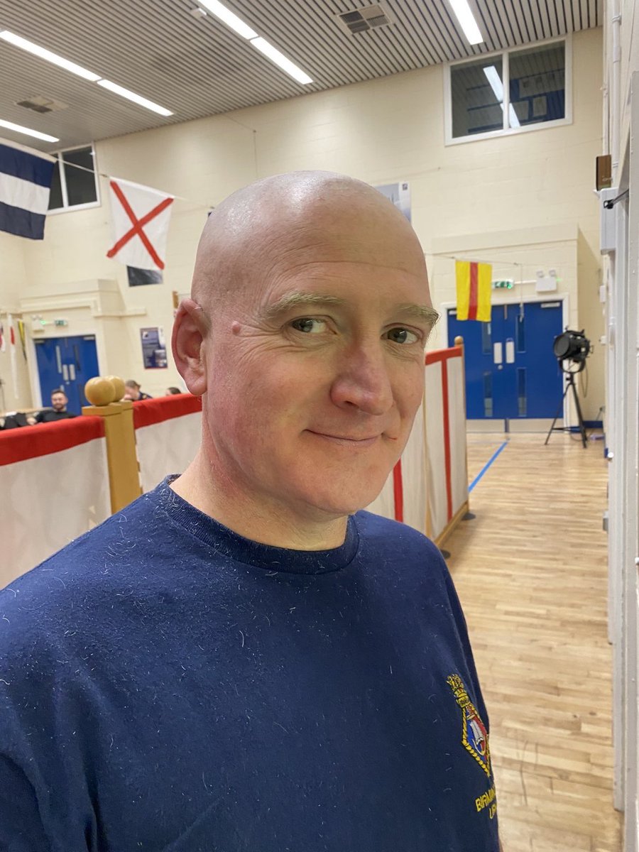 URNUBirmingham's tweet image. The OiC of @URNUBirmingham and @URNUEastMid took part in #Movember growing out his beard and hair. It was a fierce competition with the winning URNU being able to shave it all off. URNU Birmingham raised a total of £277 so we shaved it off right before our formal mess dinner!