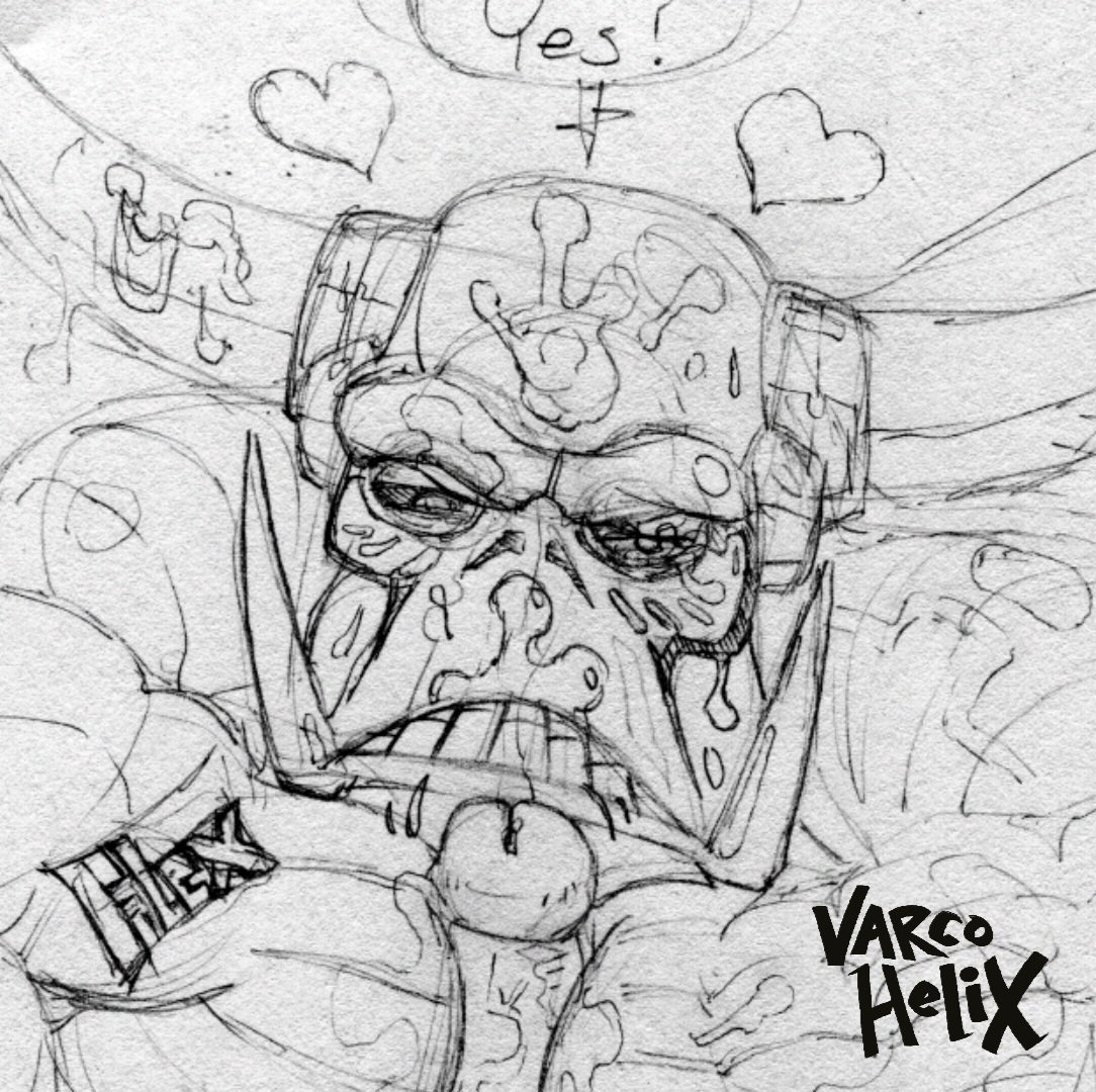 VarcoHelix's tweet photo. Death's Head pec action pencil rough with detail shots. #VarcoHelix #BaraArt #MuscleArt #BaraPecs #PencilRough https://t.co/ANZOalOwZS