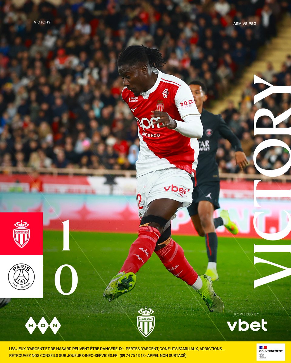AS_Monaco's tweet image. ✅ 𝑽𝒊𝒄𝒕𝒐𝒊𝒓𝒆
🔒 𝑪𝒍𝒆𝒂𝒏 𝒔𝒉𝒆𝒆𝒕

1️⃣-0⃣ #ASMPSG