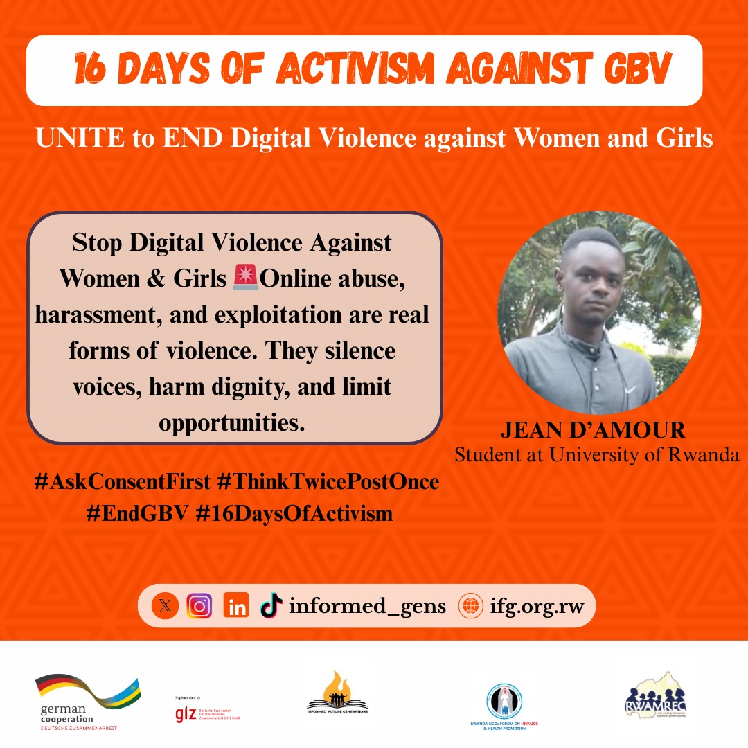 informed_gens's tweet photo. We call everyone to use digital spaces responsibly. Let's stand united to stop technology facilitated #GBV against women & girls. Report any violence detected immediately on the post.
#AskConsentFirst
#ThinkTwicePostOnce
#16DaysOfActivism
@Etienne_Era @kemnique @jnabdallah https://t.co/Rsoo189scn